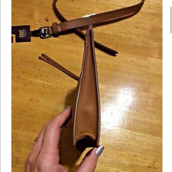 New $218 FRYE Tan Leather Braid BELT Remove BAG XL - Picture 9 of 13